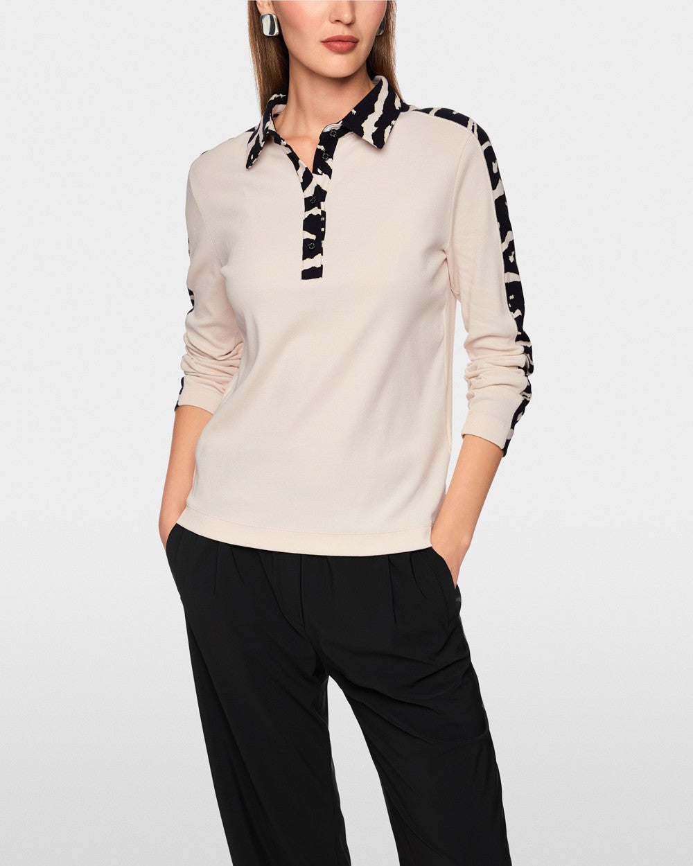 Zebra Collared Polo - Beige