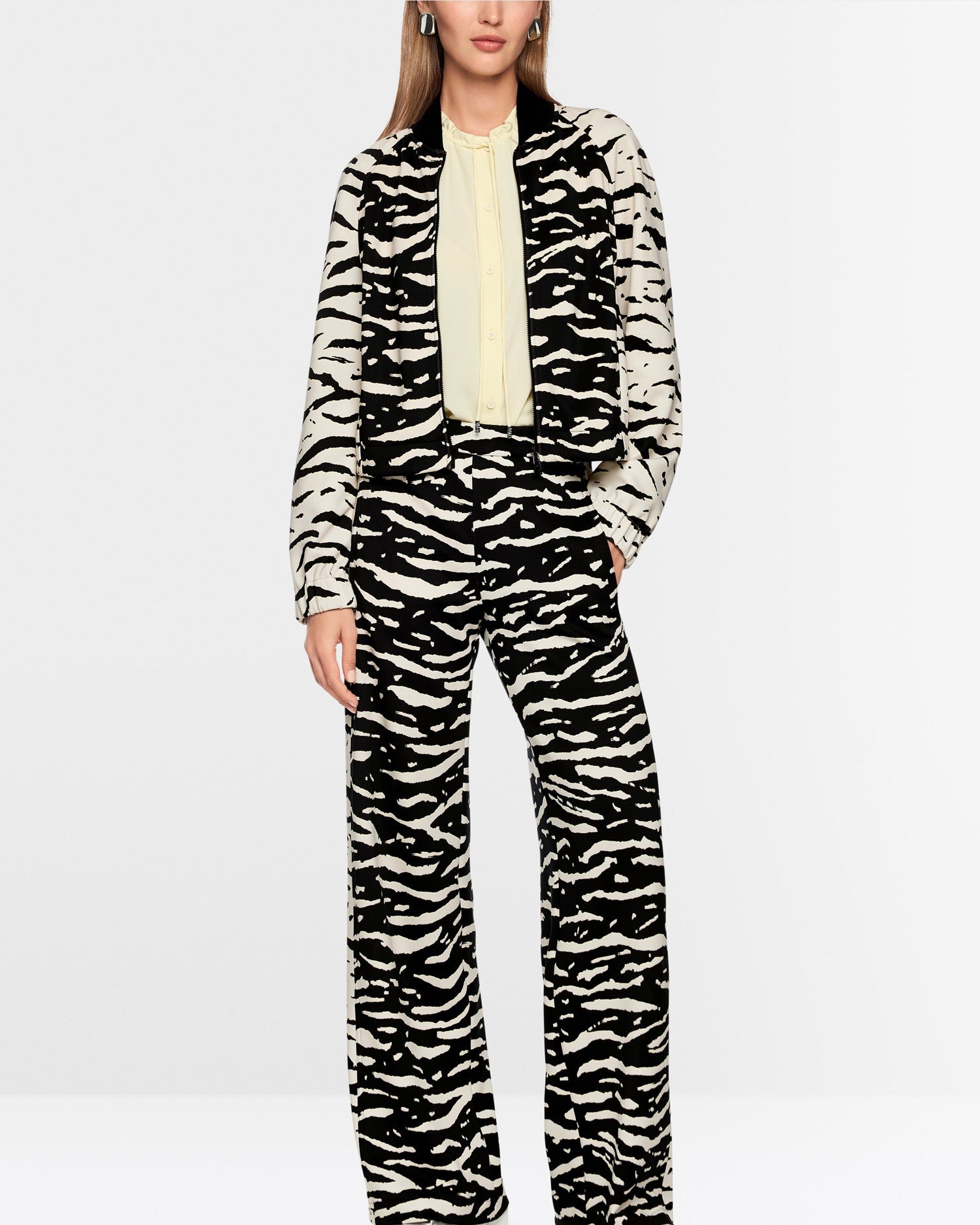 Zebra Zip Jacket - Black White