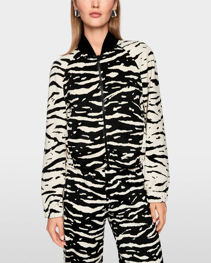 Zebra Zip Jacket - Black White