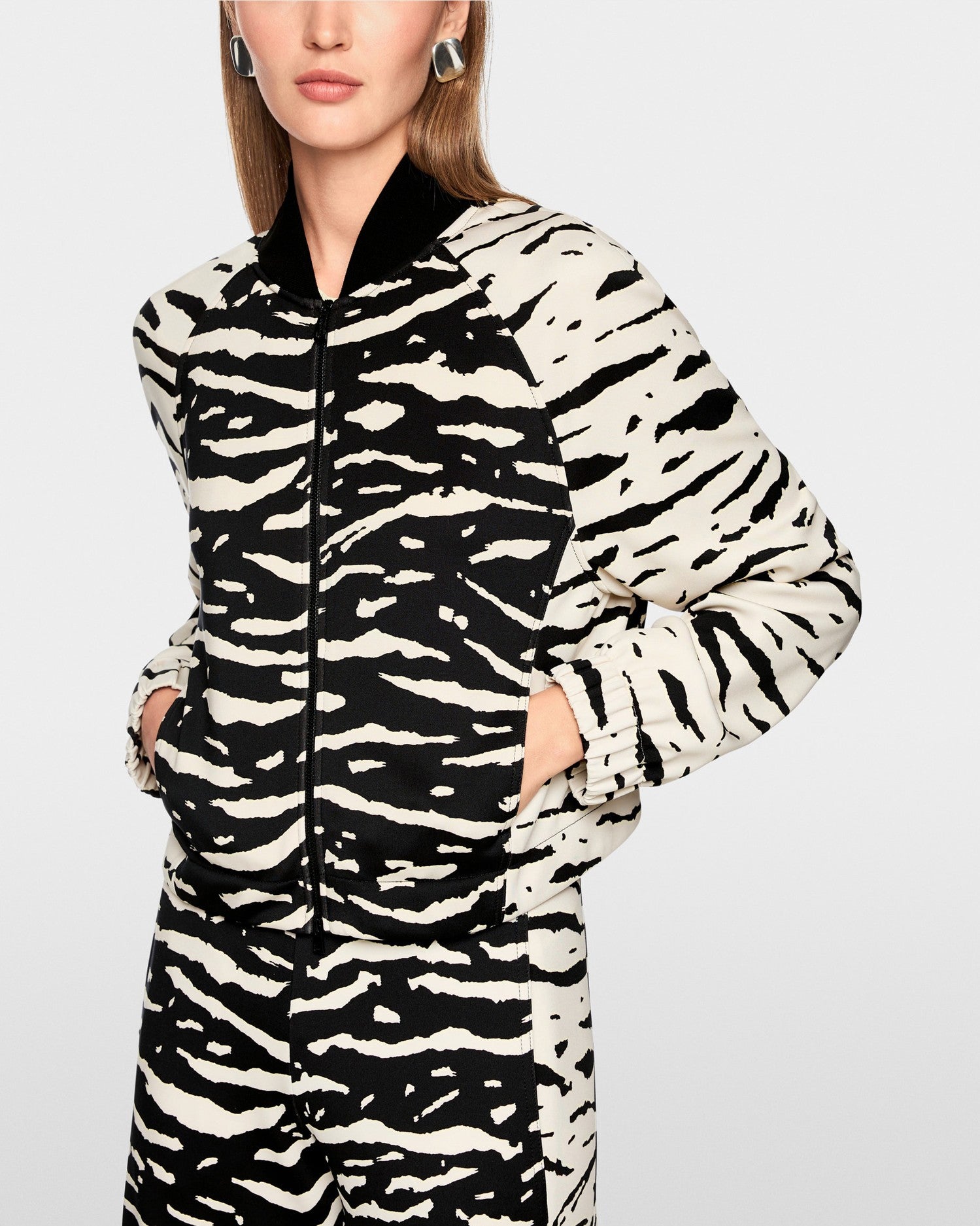 Zebra Zip Jacket - Black White