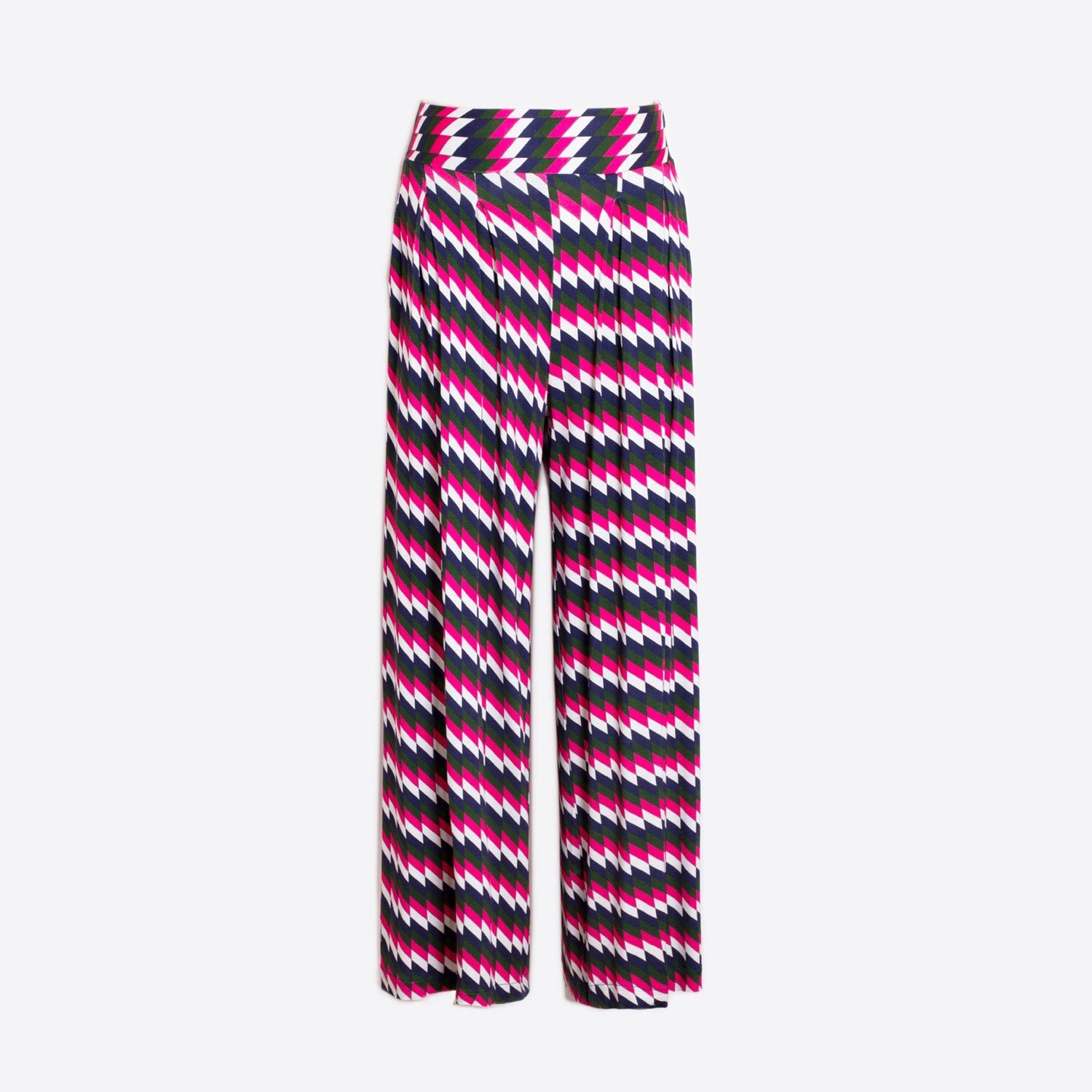 Zig Zag Jersey Trouser - Pink Green