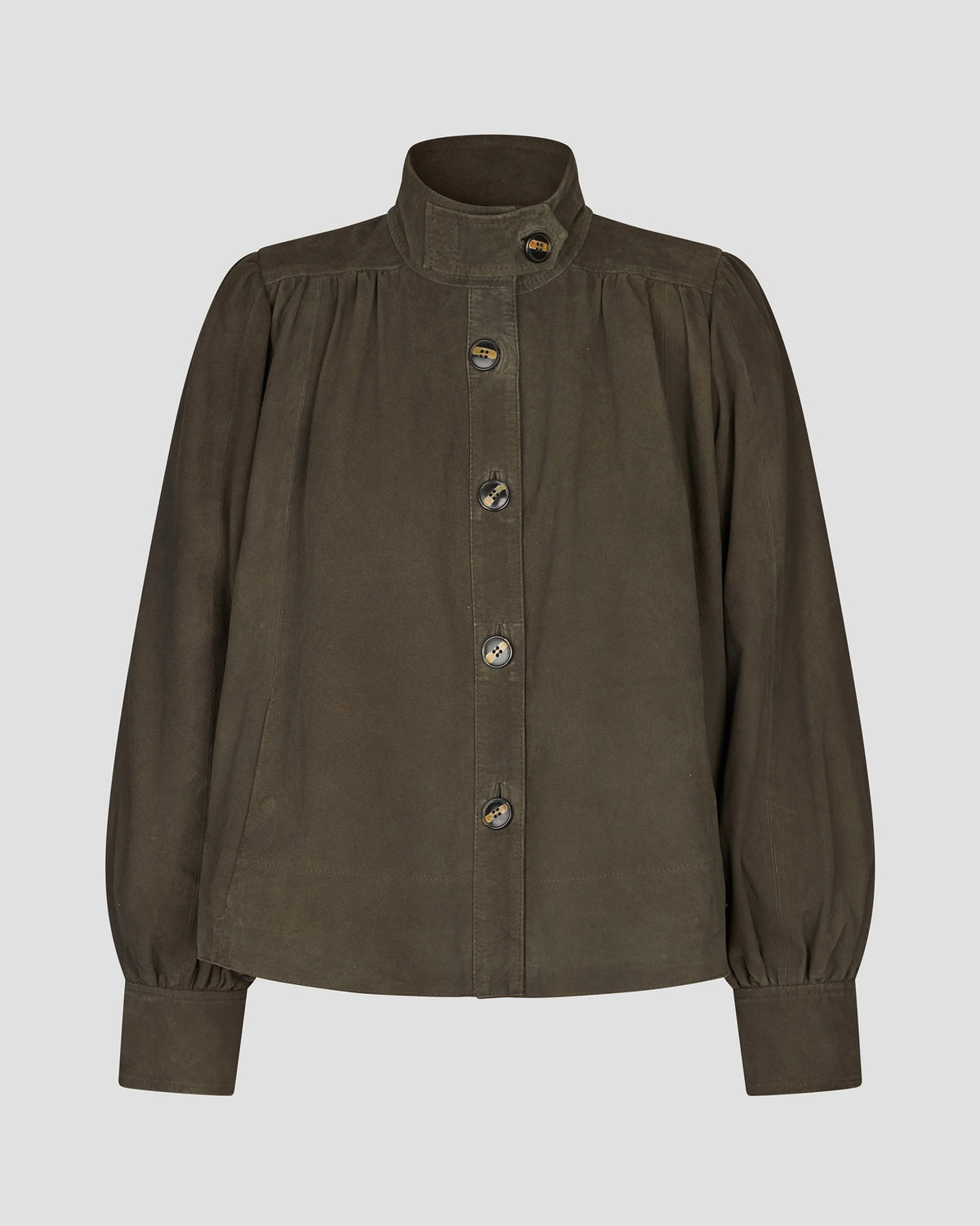 Zonie Suede Jacket - Black Olive