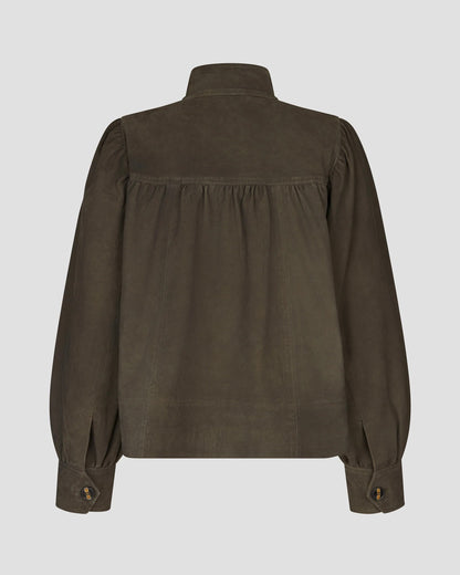 Zonie Suede Jacket - Black Olive