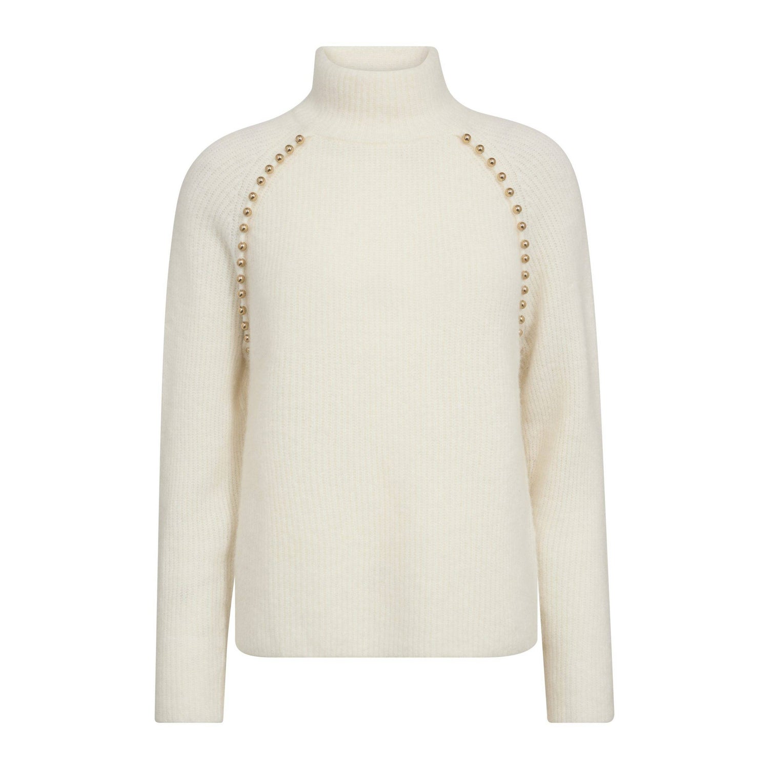 Zora Bead Highneck Knit - Ecru