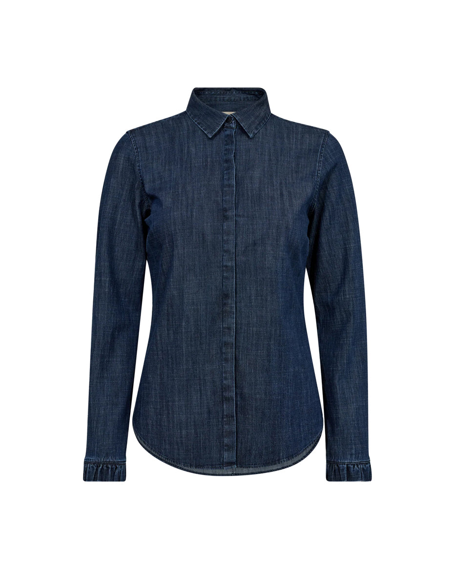 Mattie Flip Denim Shirt - Mid Blue