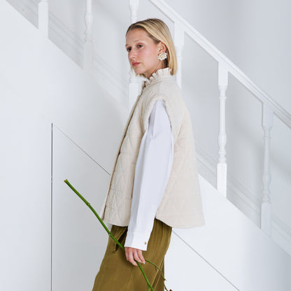 Stina Cord Gilet - Ecru