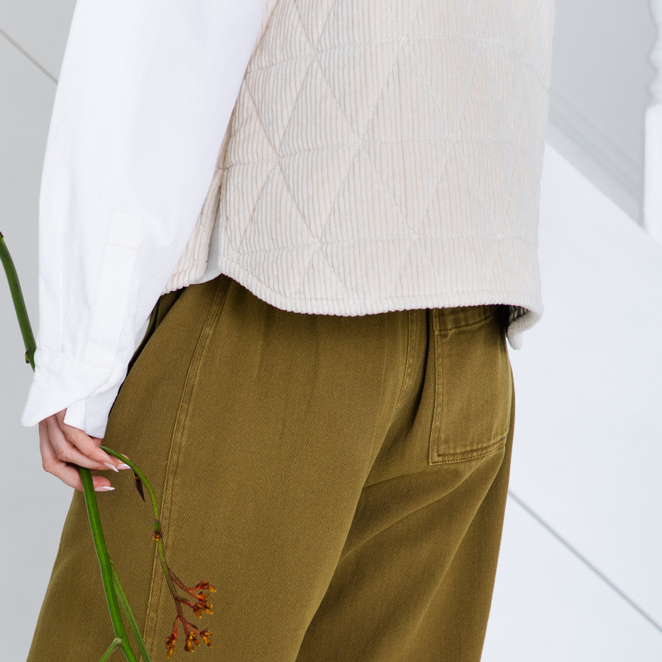 Stina Cord Gilet - Ecru