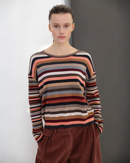 Safir Multi Knit Crew - Multi Stripe