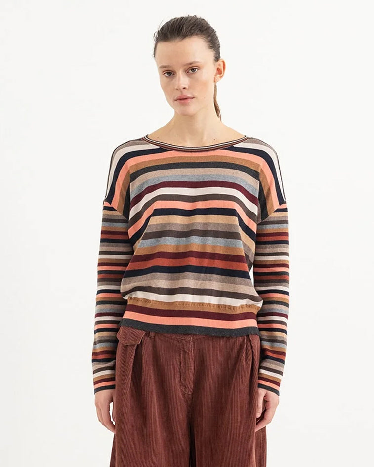 Safir Multi Knit Crew - Multi Stripe