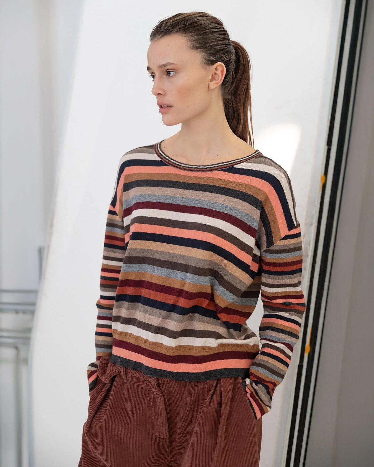 Safir Multi Knit Crew - Multi Stripe