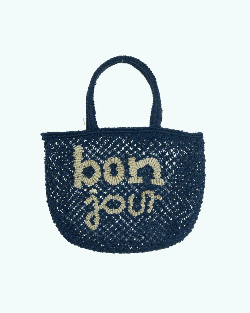 Mabel Bon Jour Jute Bag - Navy