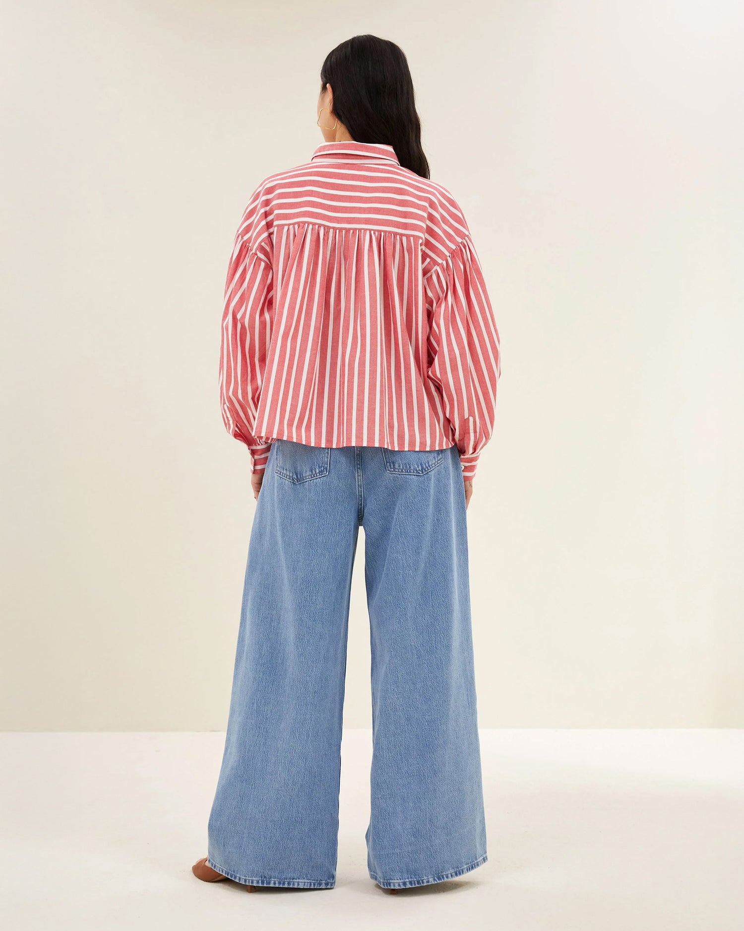 Sarah Short Sleeve Blouse - Red Stripe