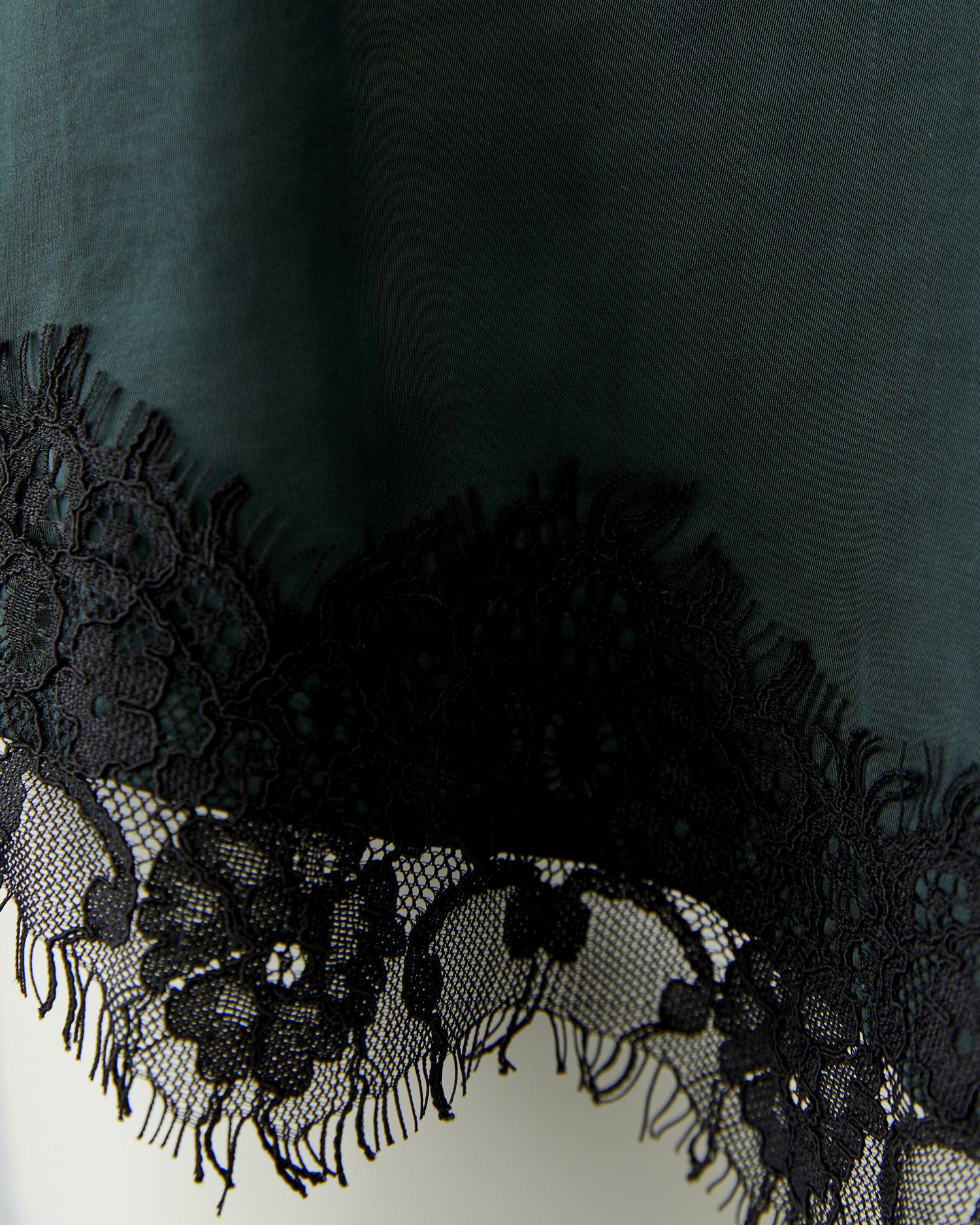 Satin Lace Cami - Scarab Green