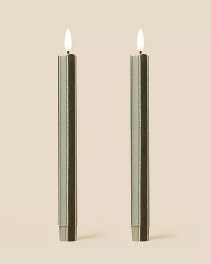Scallop Samba Flameless Led Taper Candle - Mint Julep