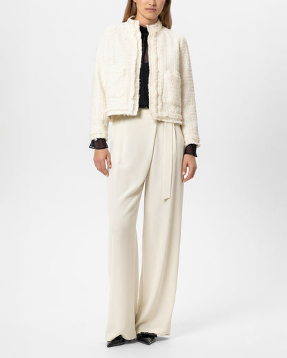 Sequin Tweed Jacket - Eggshell