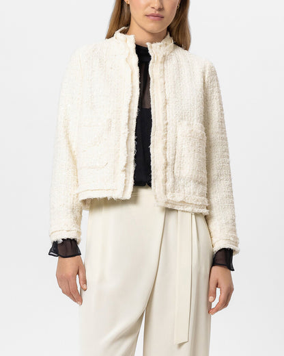 Sequin Tweed Jacket - Eggshell