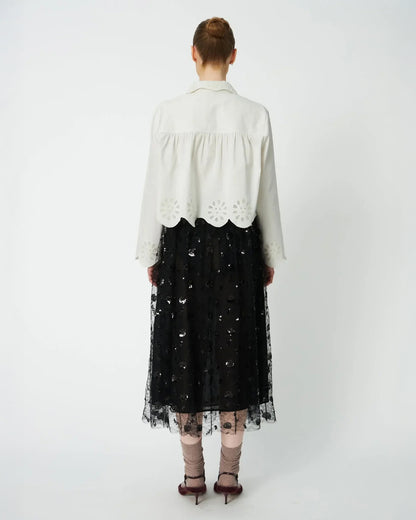 Sequins Mesh Skirt - Black