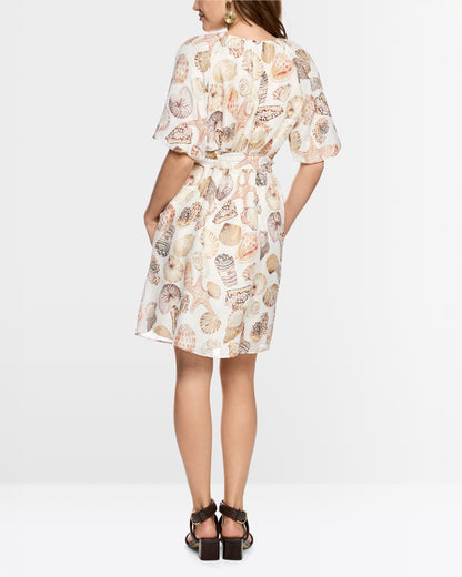 Shell Print Dress - Ivory