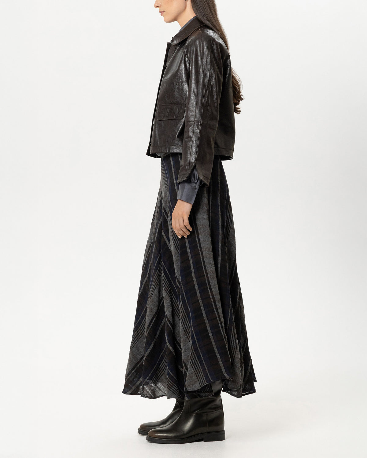 Short Leather Jacket - Truffle