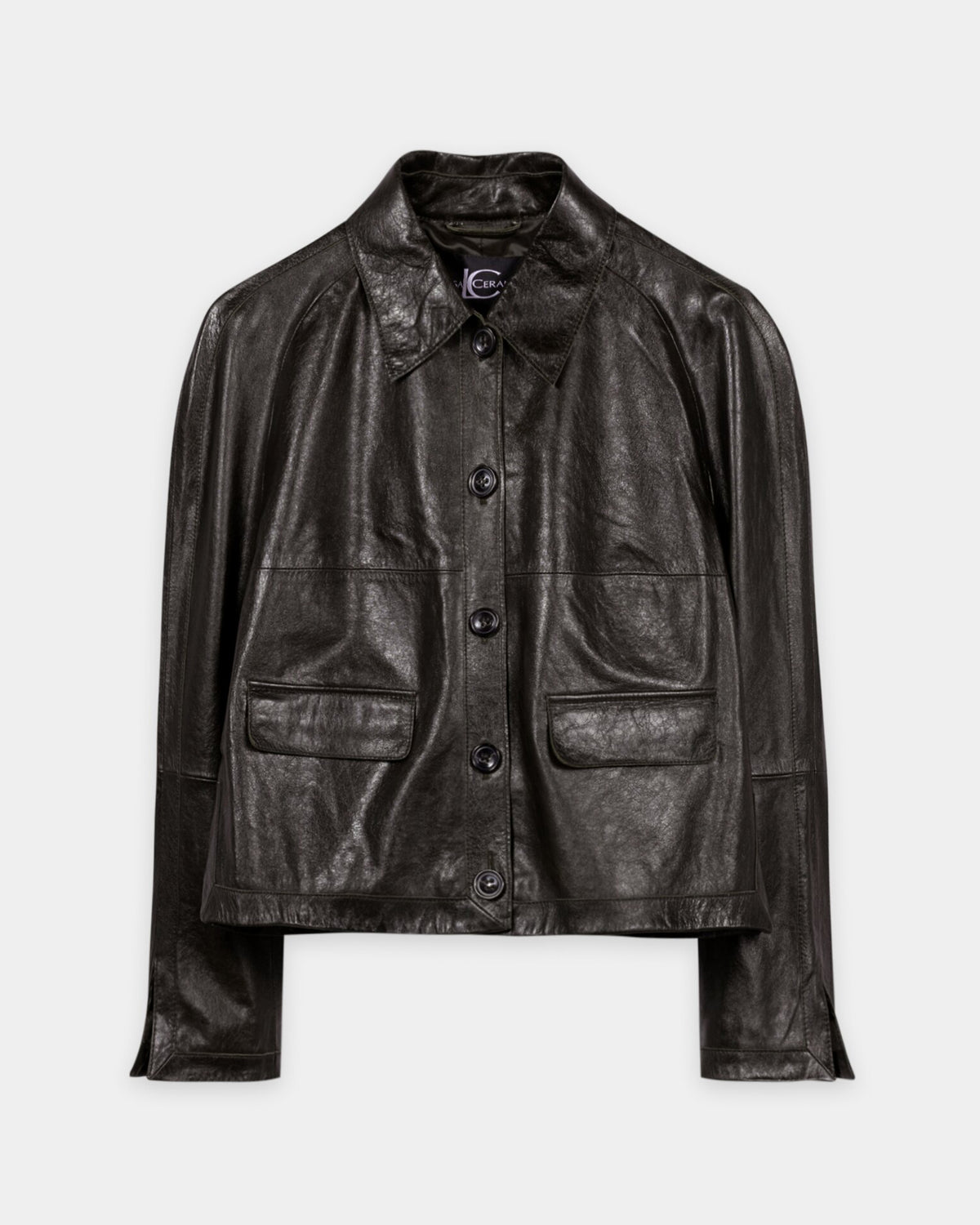 Short Leather Jacket - Truffle