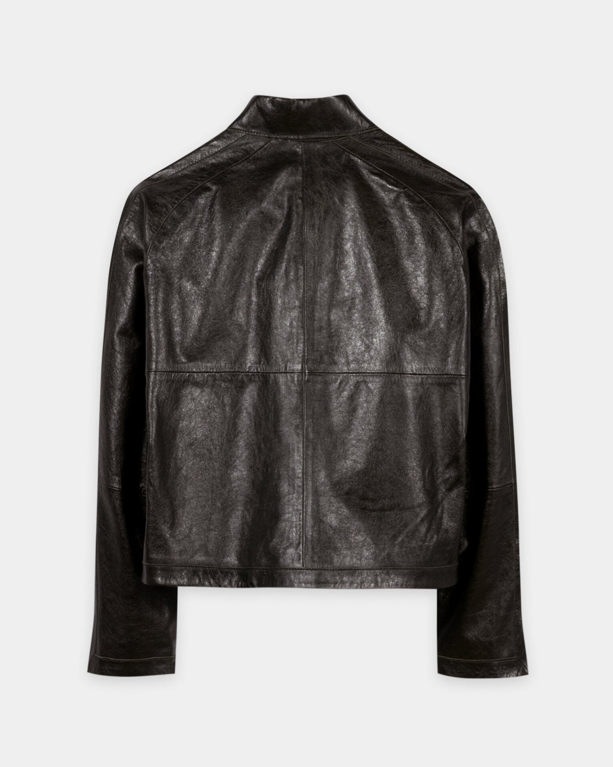 Short Leather Jacket - Truffle