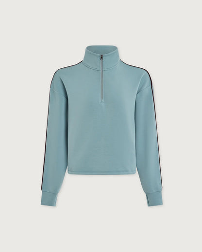 Sian Piped Half Zip Sweat - Tourmaline