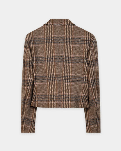 Single Button Tweed Blazer - Multi