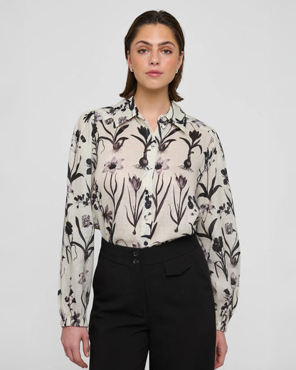 Sioma Shirt With Balloon Sleeves - Flower Seeds