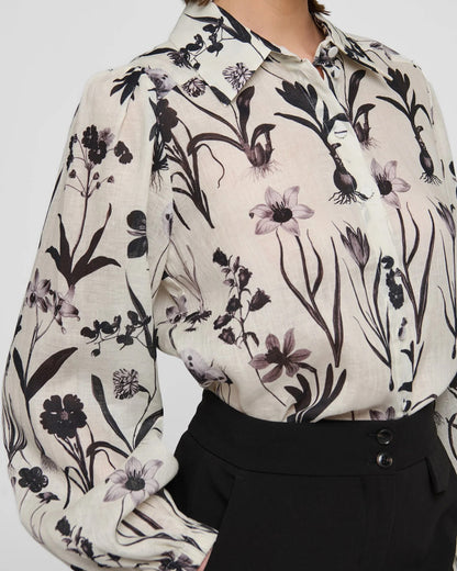 Sioma Shirt With Balloon Sleeves - Flower Seeds