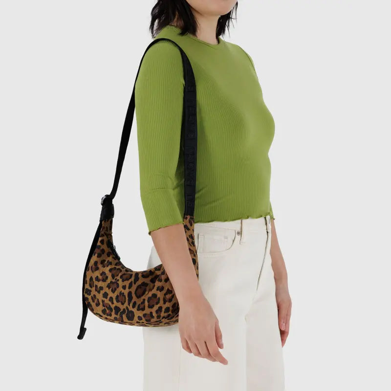 Small Nylon Crescent Bag - Leopard