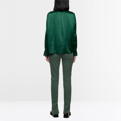 Smart Frill Front Shirt - Dark Jade Green