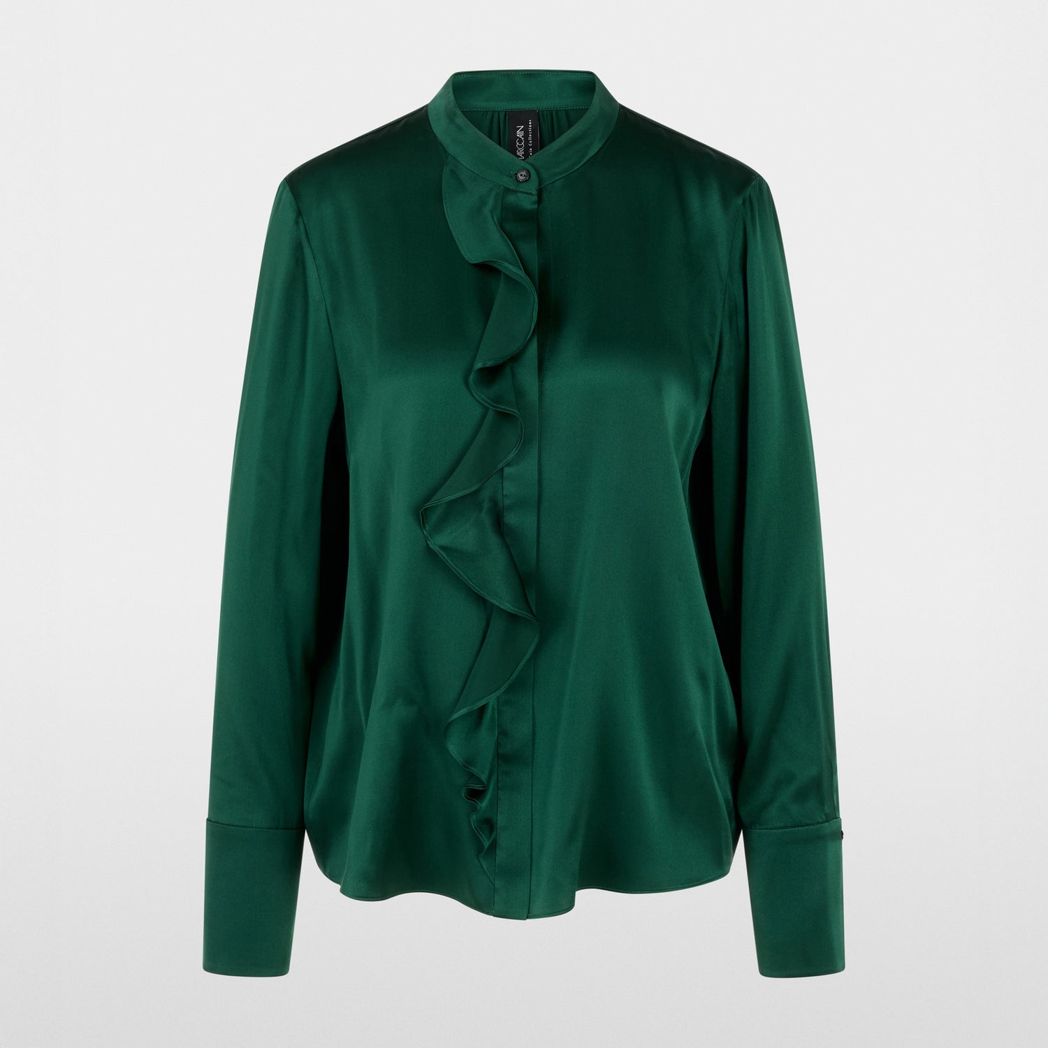 Smart Frill Front Shirt - Dark Jade Green