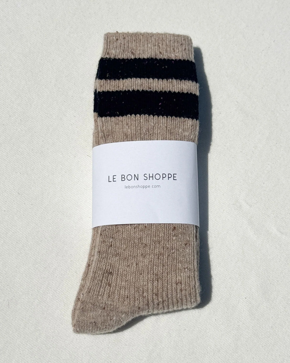 Snow Varsity Sock - Beige Black