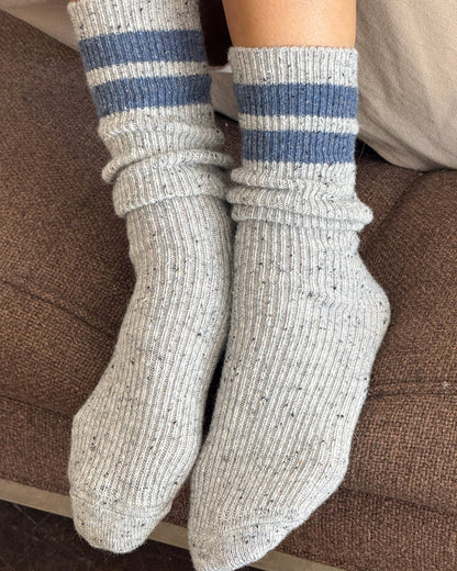 Snow Varsity Sock - Grey Blue