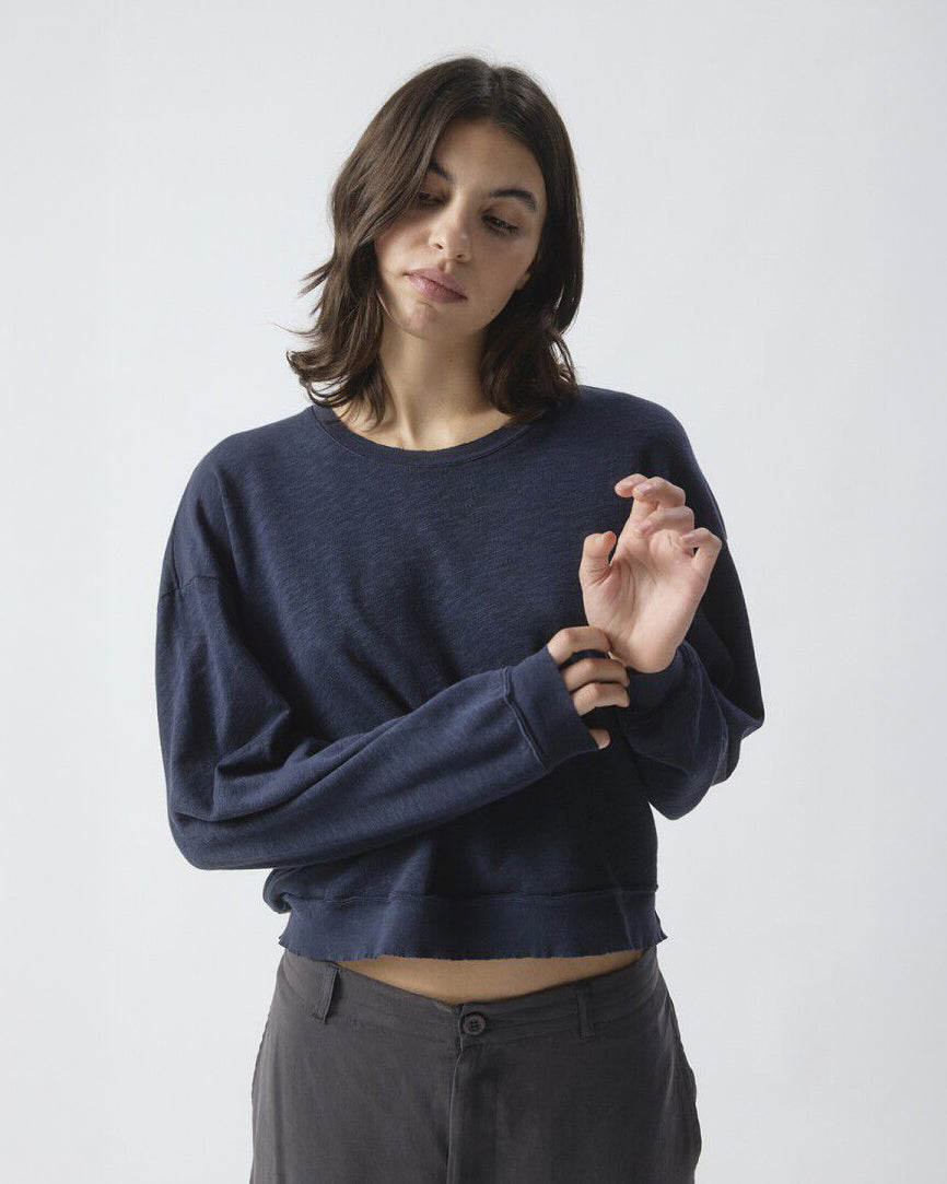 Sonoma Long Sleeve Tee Sweatshirt - Navy Blue Vintage