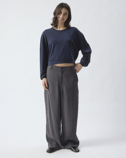 Sonoma Long Sleeve Tee Sweatshirt - Navy Blue Vintage