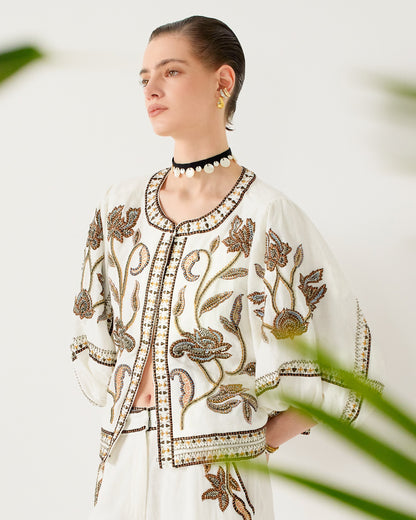 Sorelia Jacket - Simply White / Multicolor Embrroide