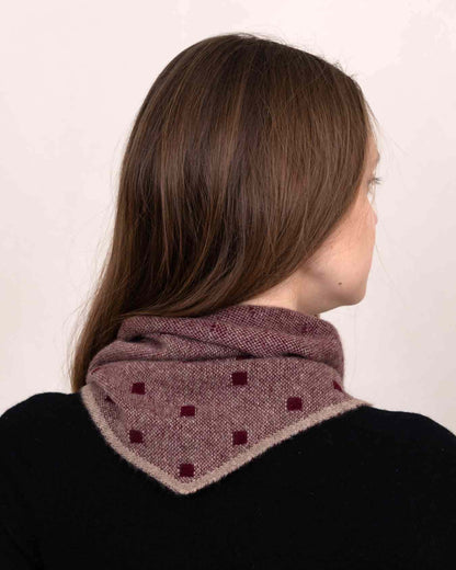 Spot Triangle Scarf - Claret
