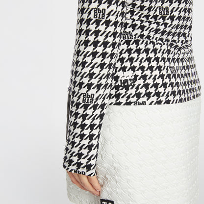 Star Fitted Polo Top - Black And White