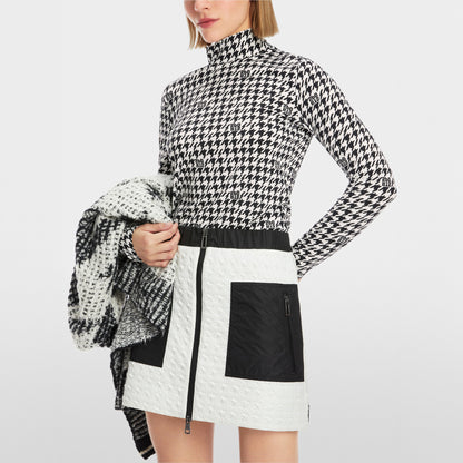 Star Fitted Polo Top - Black And White