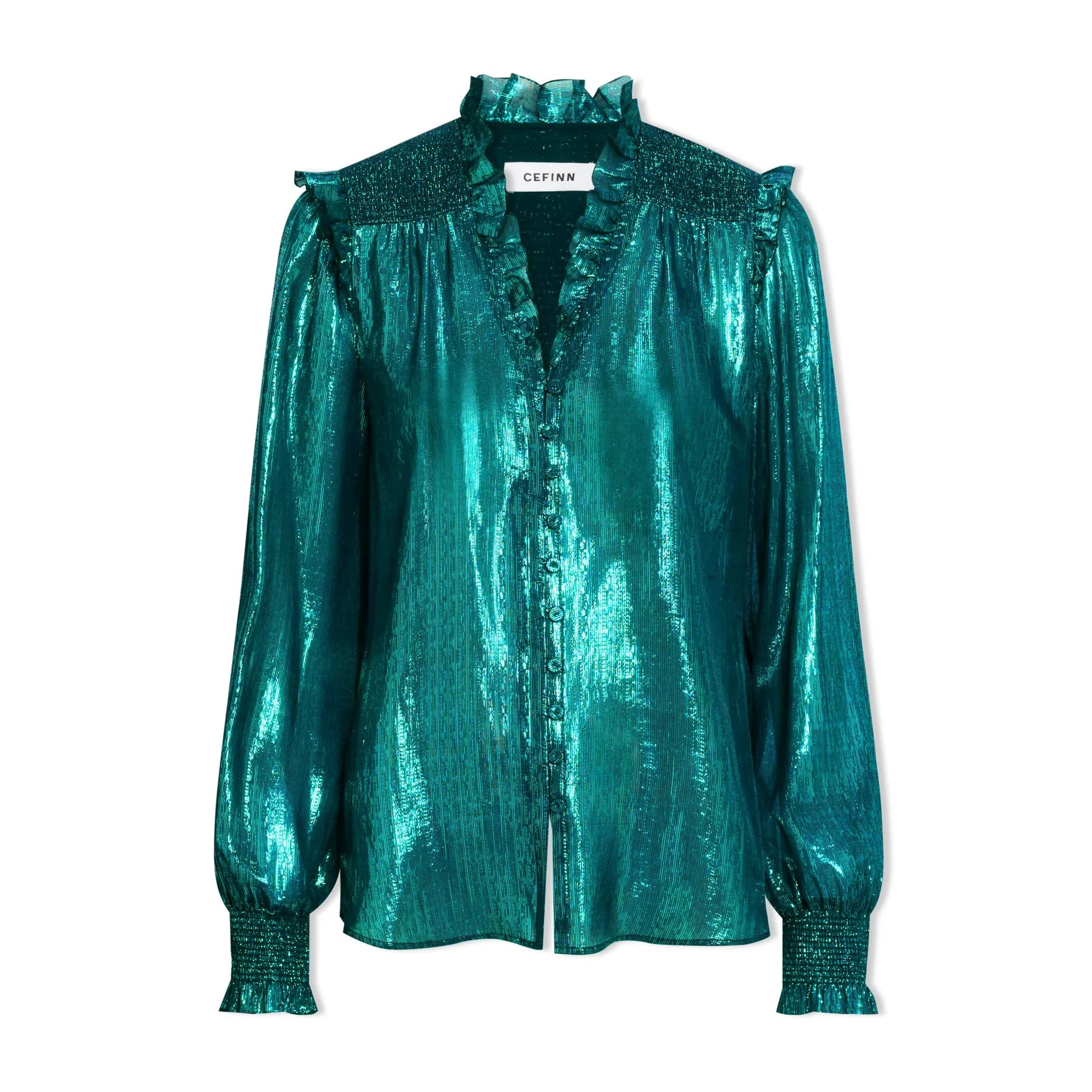 Stella Metallic Shirt - Dark Green