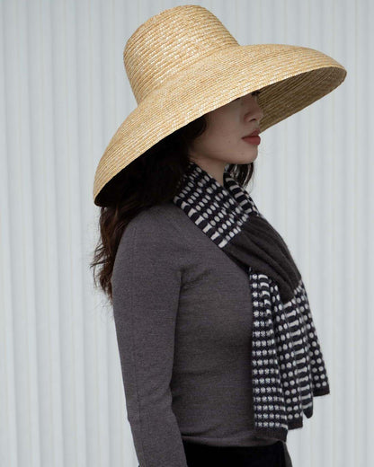 Stitch Detail Full Scarf - Cacao