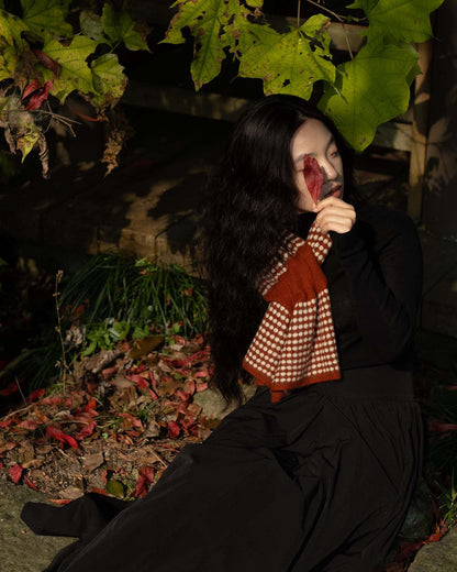 Stitch Detail Full Scarf - Red