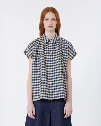 Strano Gingham Check Shirt - Navy