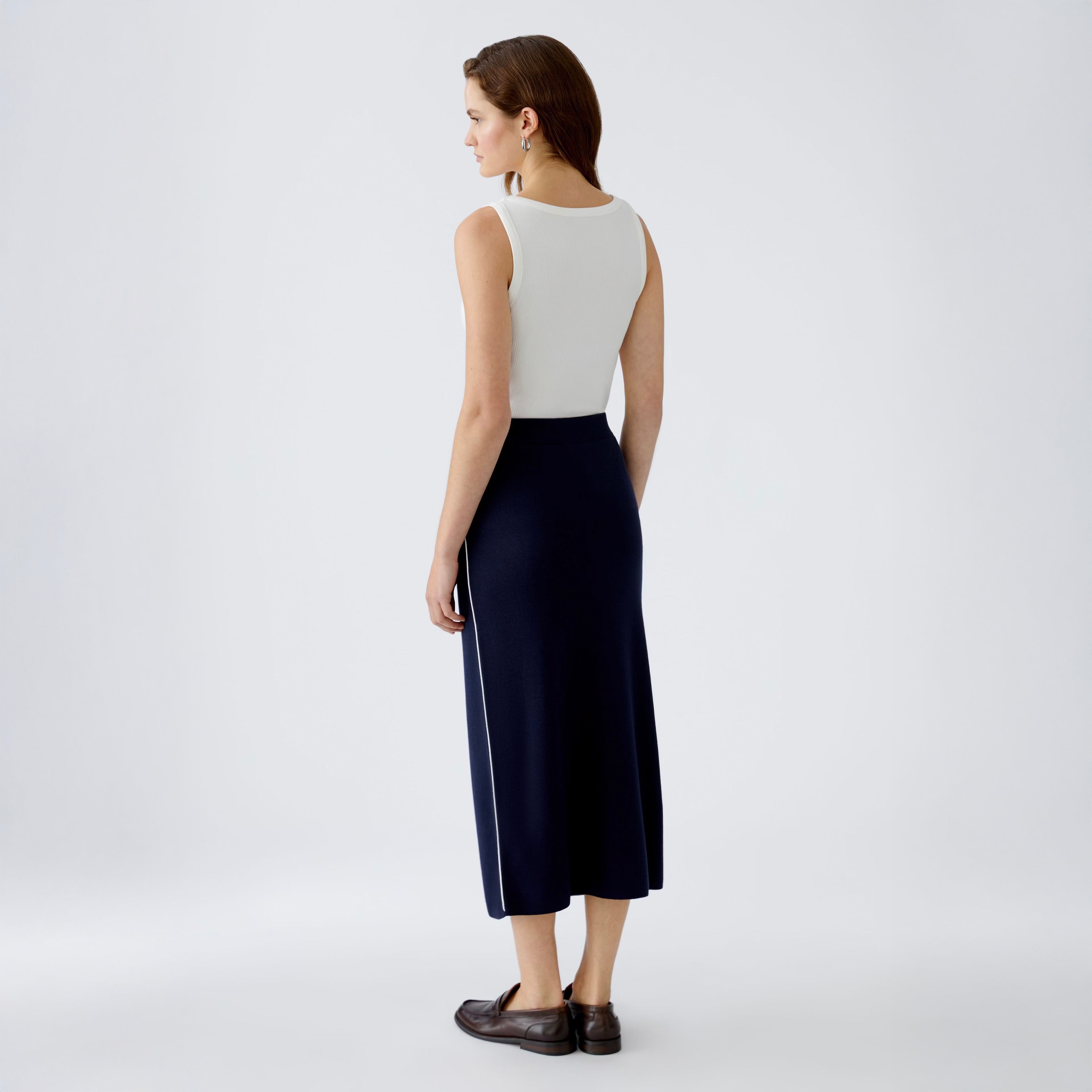 Stretch Pencil Skirt - Dark Blue