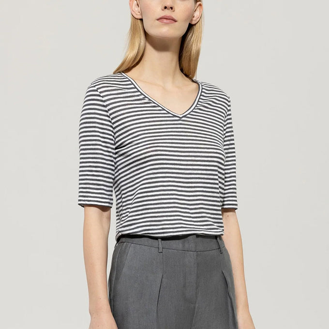 Stripe T-Shirt - Cool Grey Melange