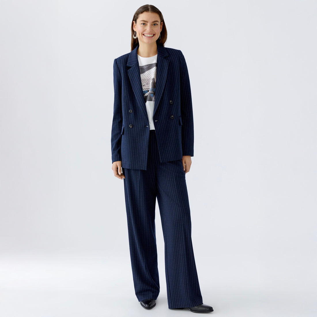 Stripe Trouser - Navy Camel