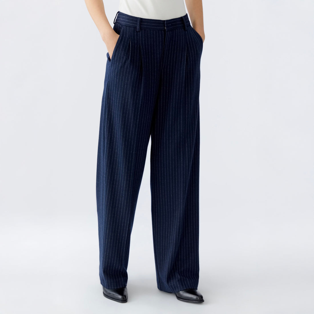 Stripe Trouser - Navy Camel
