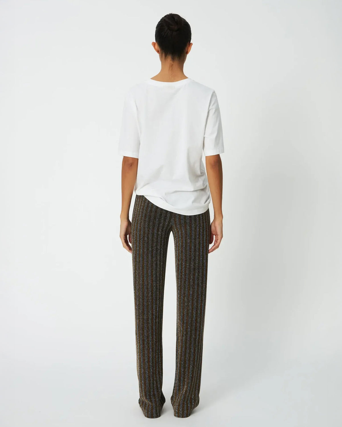 Striped Lurex Jersey Pants - Gold Silver Shimmer