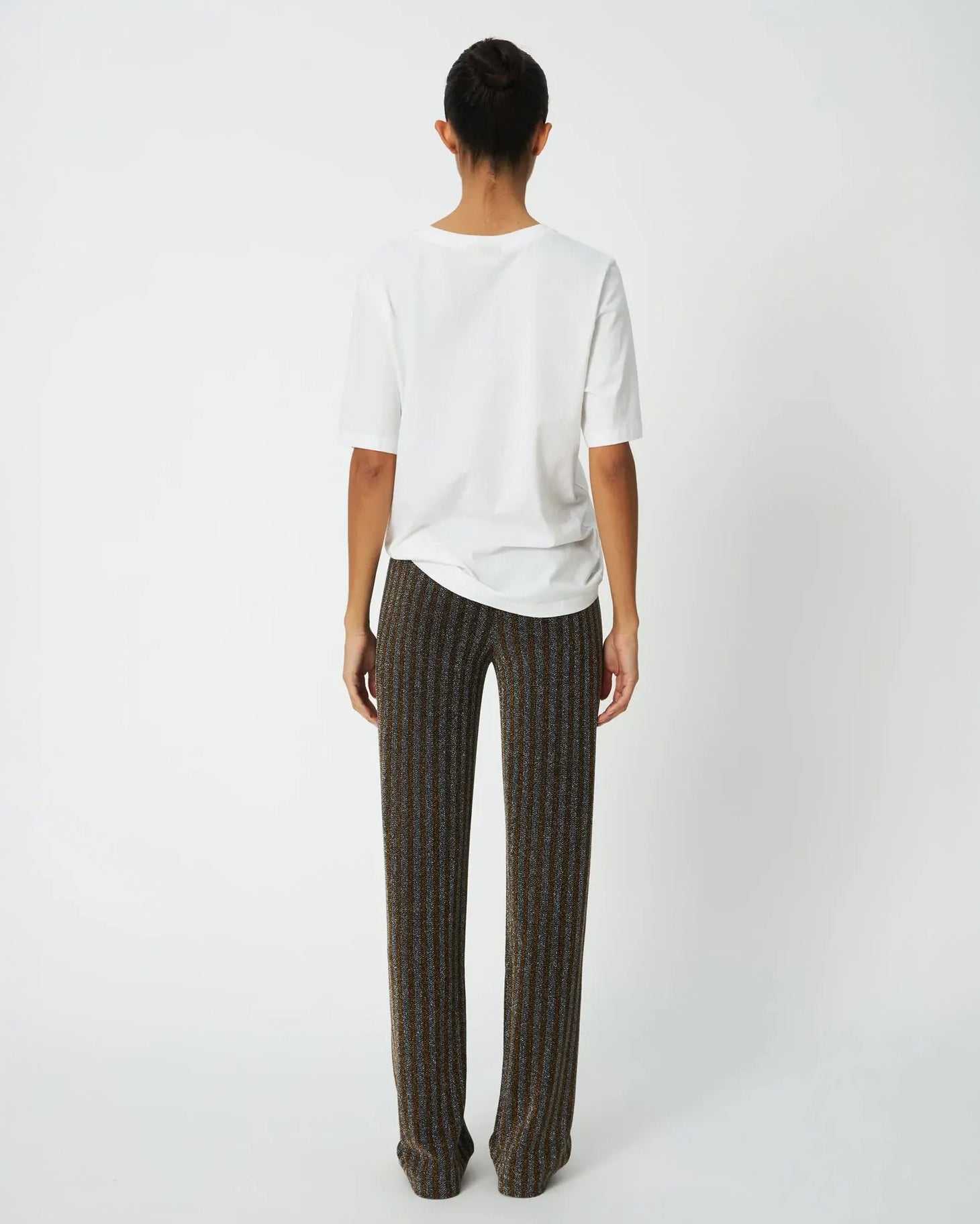 Striped Lurex Jersey Pants - Gold Silver Shimmer